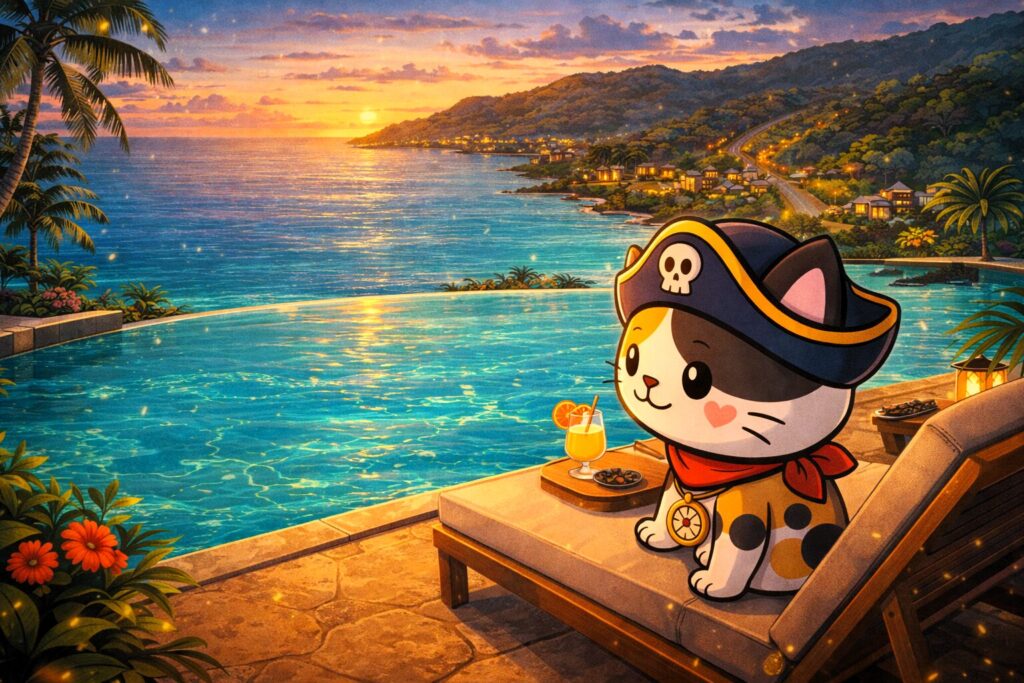 旅の過ごし方を考えるココロ船長