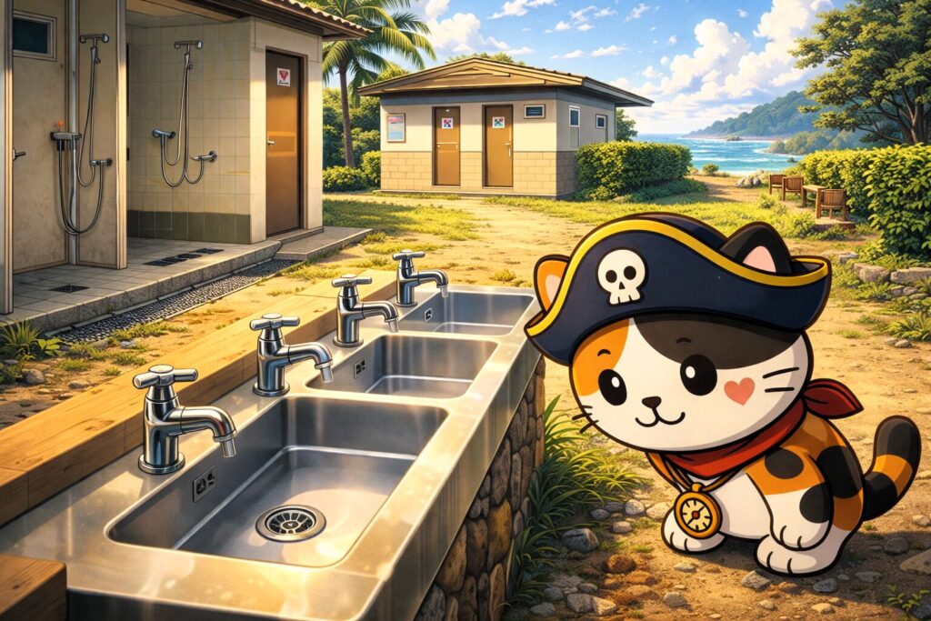 設備を確かめるココロ船長