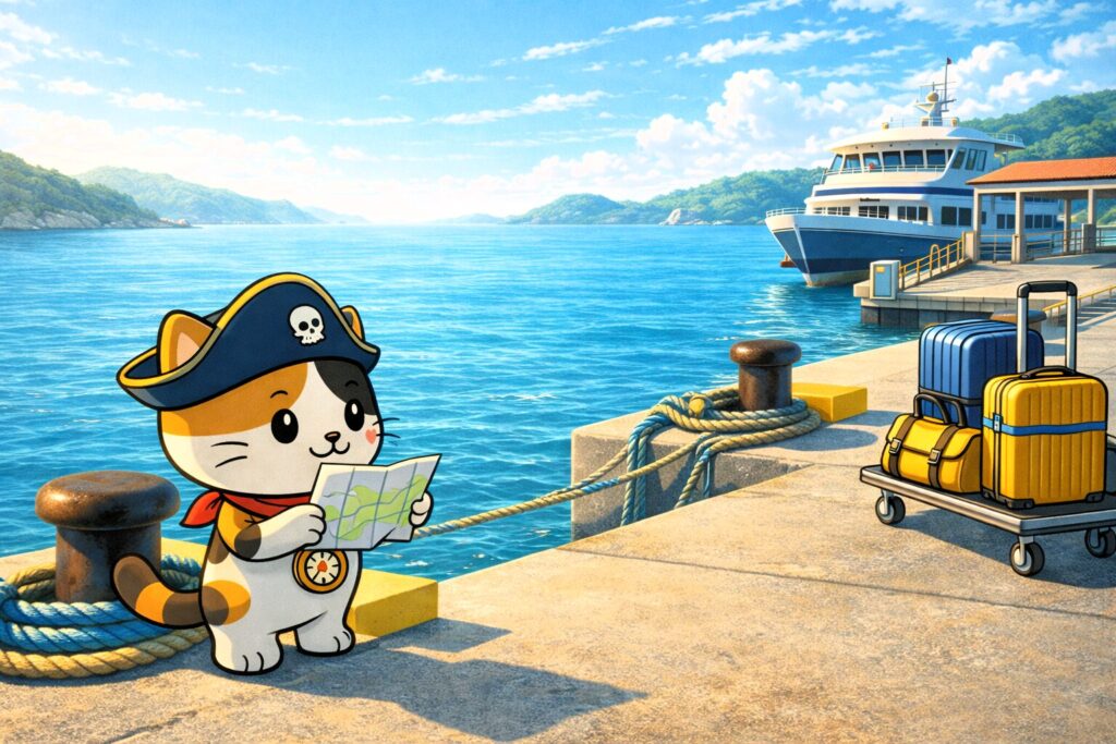 地図を確認するココロ船長