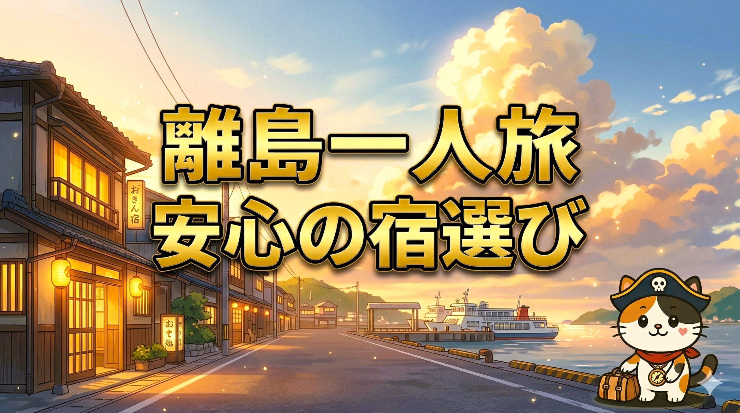 港町で宿を探すココロ船長