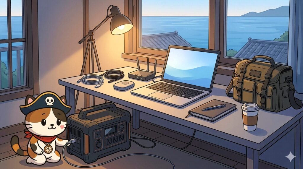 備えを整えるココロ船長