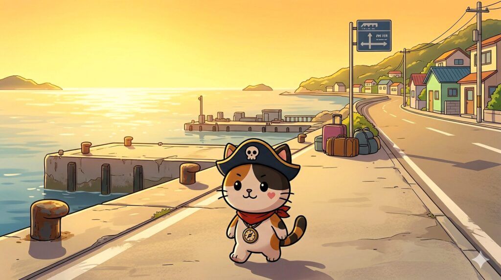 海へ歩き出すココロ船長