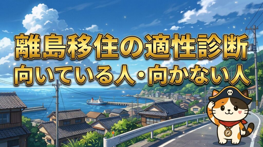島を見上げるココロ船長