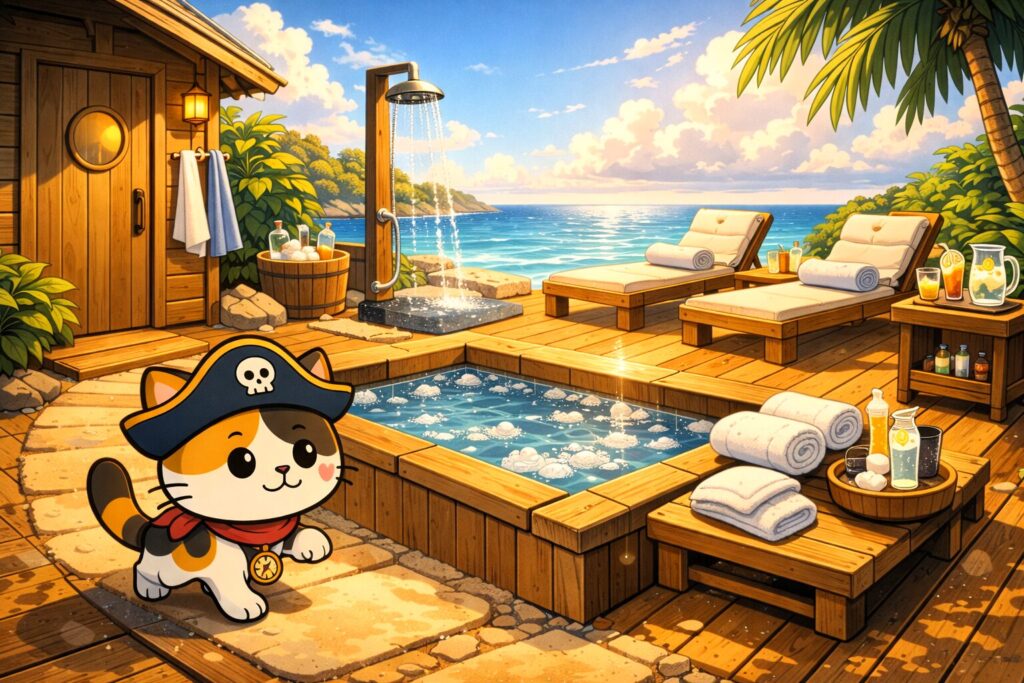 動線を確かめるココロ船長