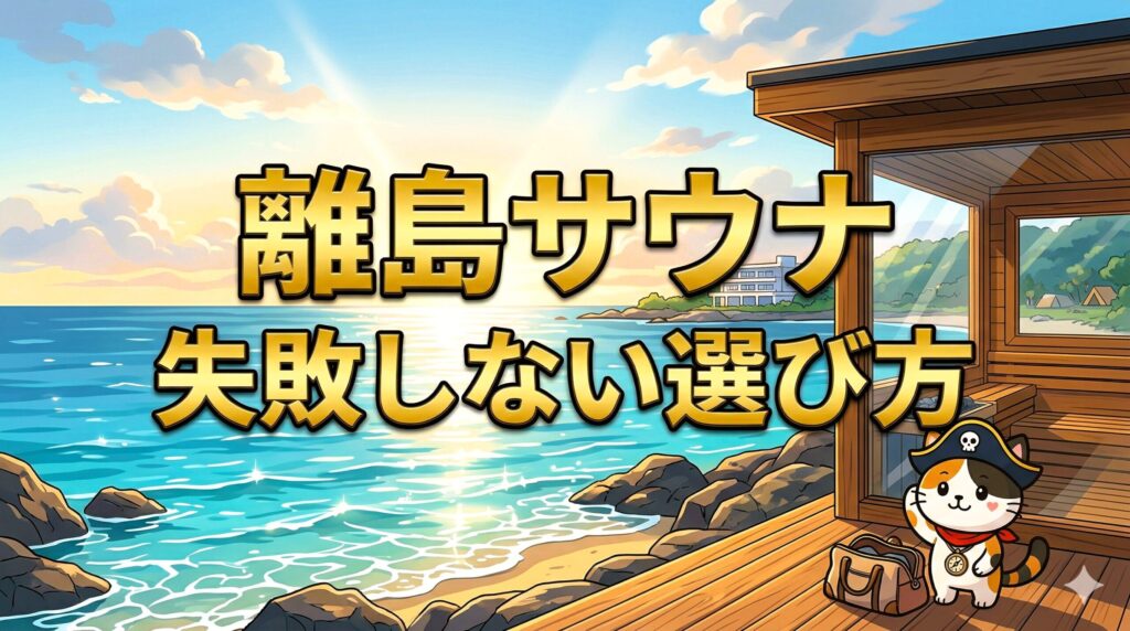 離島サウナを見渡すココロ船長
