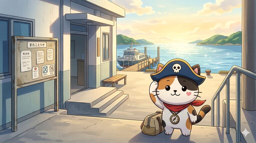 島に着いたココロ船長