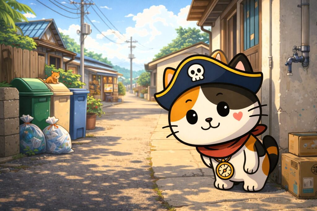 島の日常を見ているココロ船長