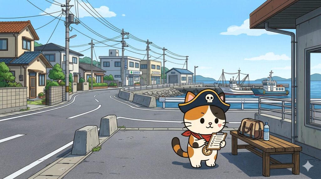 比較表をつけるココロ船長