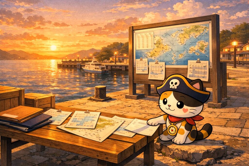 資料を見極めるココロ船長