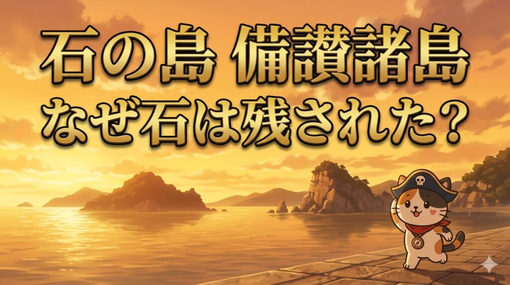 瀬戸内の石の島を見上げながら走るココロ船長