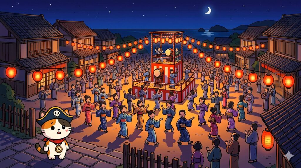 盆踊りの夜の導入風景