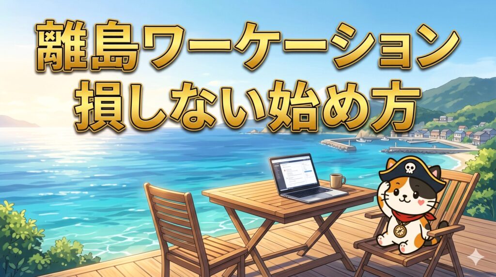 海を見ながらくつろぐココロ船長のワーケーション風景