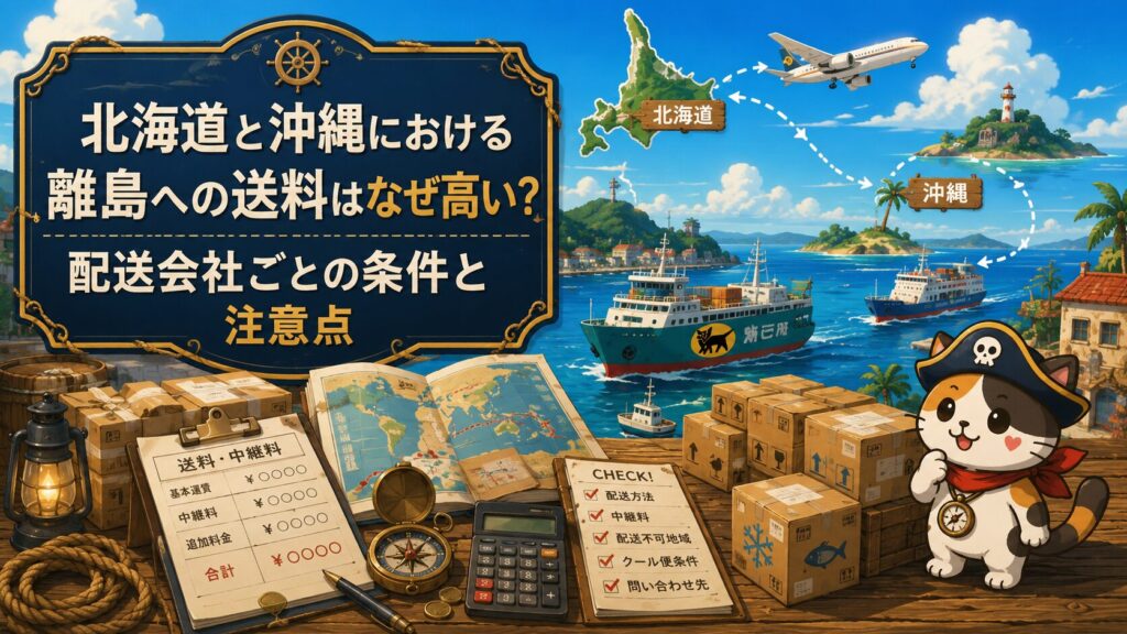 「北海道と沖縄における離島への送料はなぜ高い？配送会社ごとの条件と注意点」の記事のアイキャッチ画像
