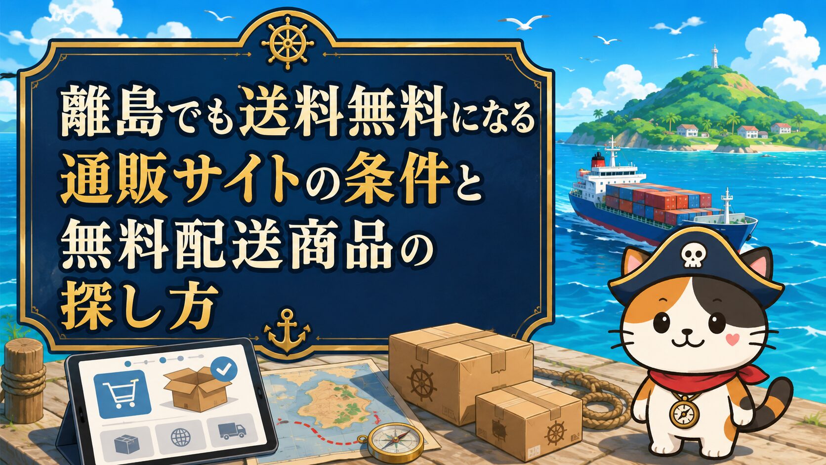 「離島でも送料無料になる通販サイトの条件と無料配送商品の探し方」の記事のアイキャッチ画像